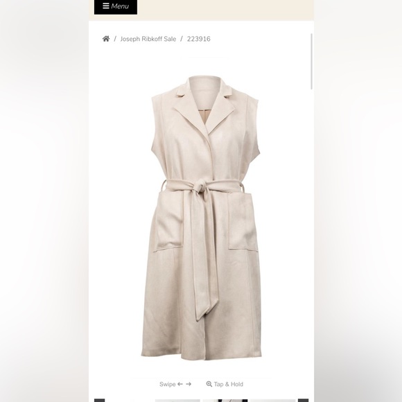 Joseph Ribkoff ultra suede long duster vest - Picture 2 of 5
